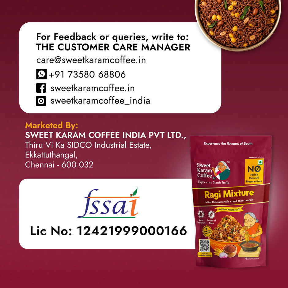 Sweet Karam Coffee Ragi Mixture Namkeen - No Palm Oil