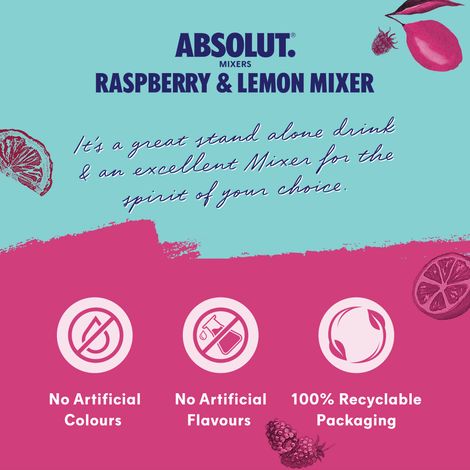 Absolut Mixers Sparkling Raspberry & Lemon Flavoured