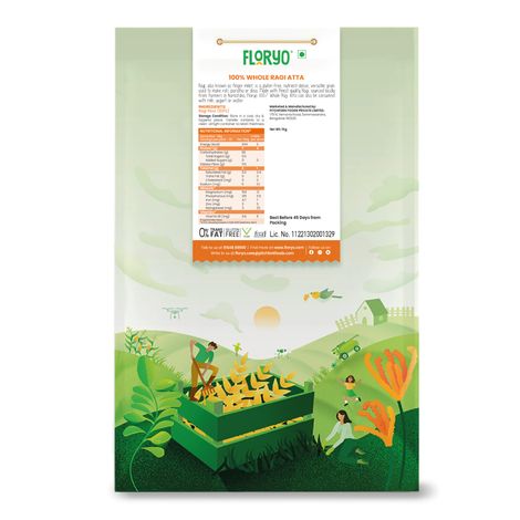 Floryo Freshly Milled Ragi Atta | Finger Millet Ragulu Kezhvaragu