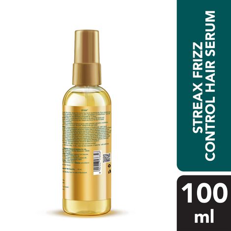 Streax Frizz-Control Hair Serum with Bio Elixir - 72H Frizz Protection, 84% Frizz Reduction