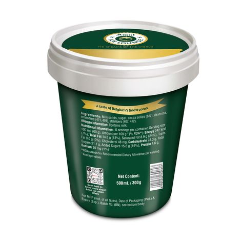 Amul Ice Lounge Belgian Chocolate Ice Cream Tub