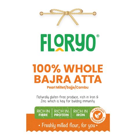 Floryo Freshly Milled Bajra Atta | Pearl Millet/ Sajje/ Cambu