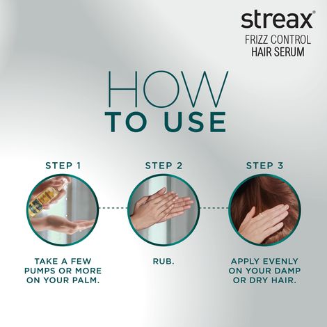 Streax Frizz-Control Hair Serum with Bio Elixir - 72H Frizz Protection, 84% Frizz Reduction