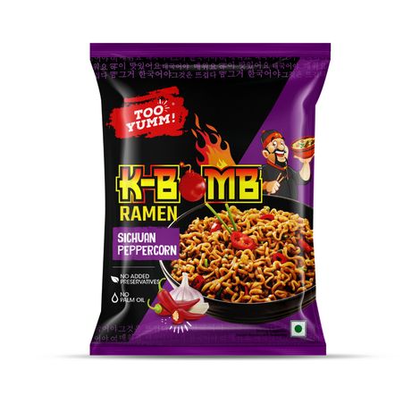 Too Yumm! K-Bomb Ramen Sichuan Peppercorn| Ready To Cook Instant Noodles | Chinese VEG |No Palm Oil