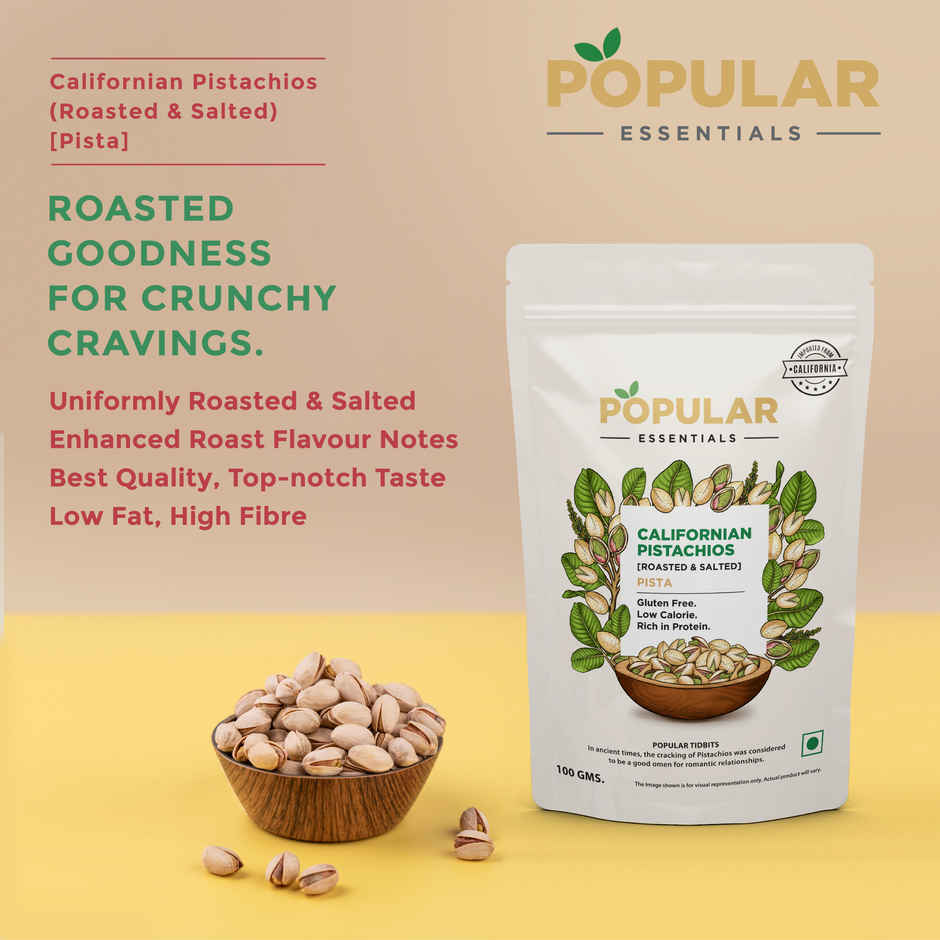 Popular Essential Californian Pistachios Roasted & Salted (With Shell)