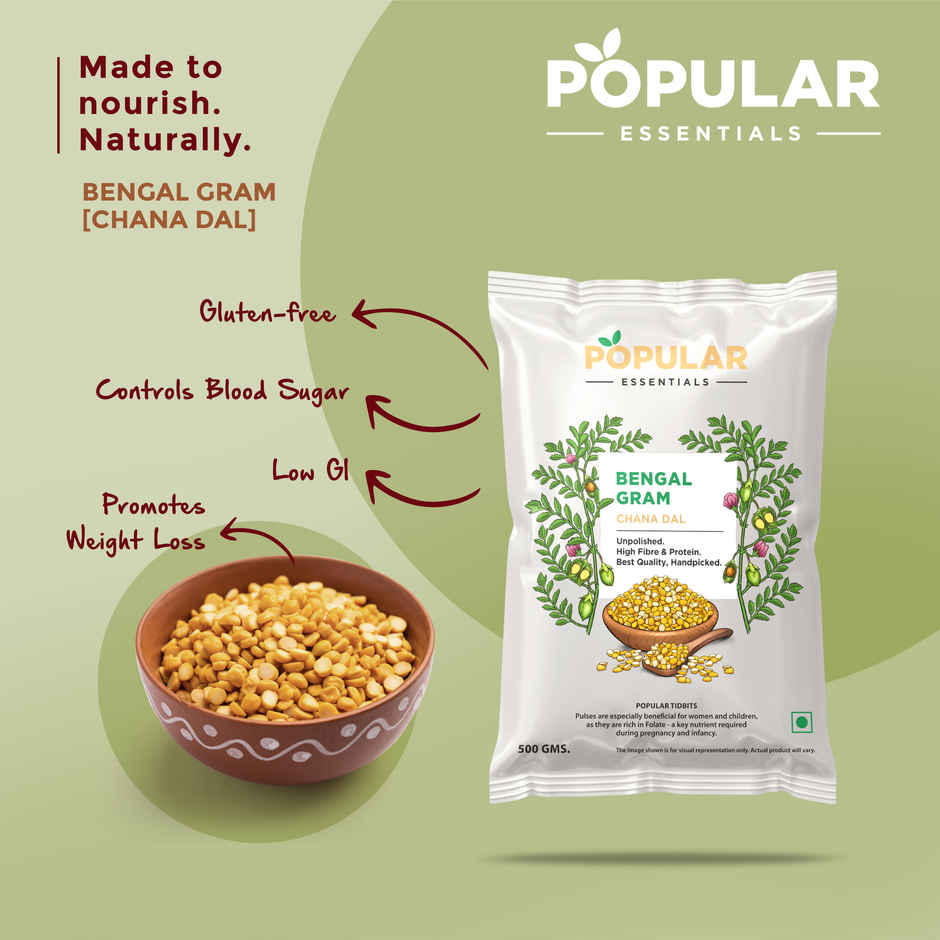 Popular Essentials Chana Dal | Un-Polished
