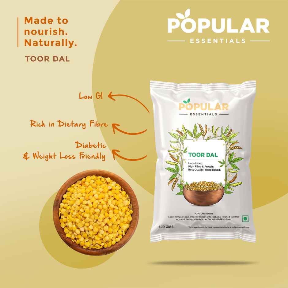 Popular Essentials Toor Dal | Un-Polished