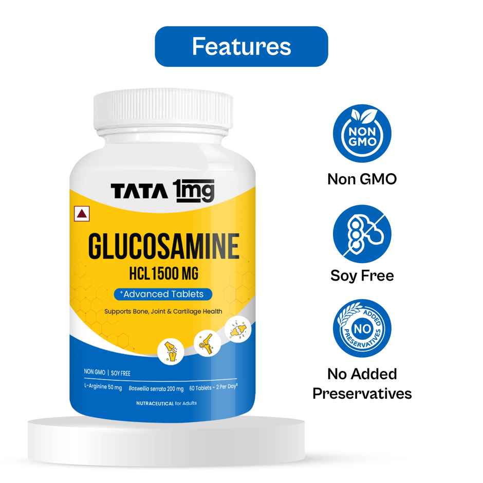 Tata 1mg Glucosamine Hcl Tablet With Boswellia 60 Tablets
