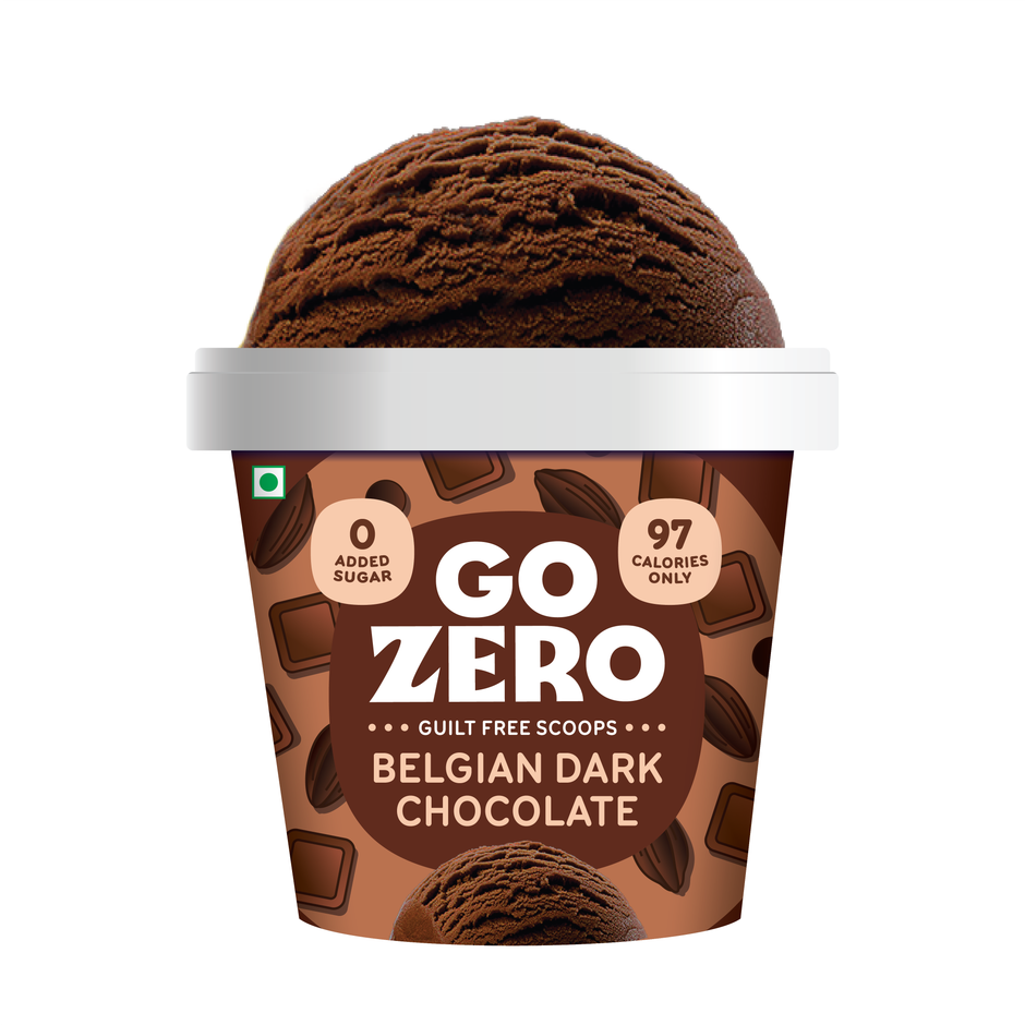 Go Zero Belgian Dark Chocolate Low Calorie Guilt Free Ice Cream Cup Combo