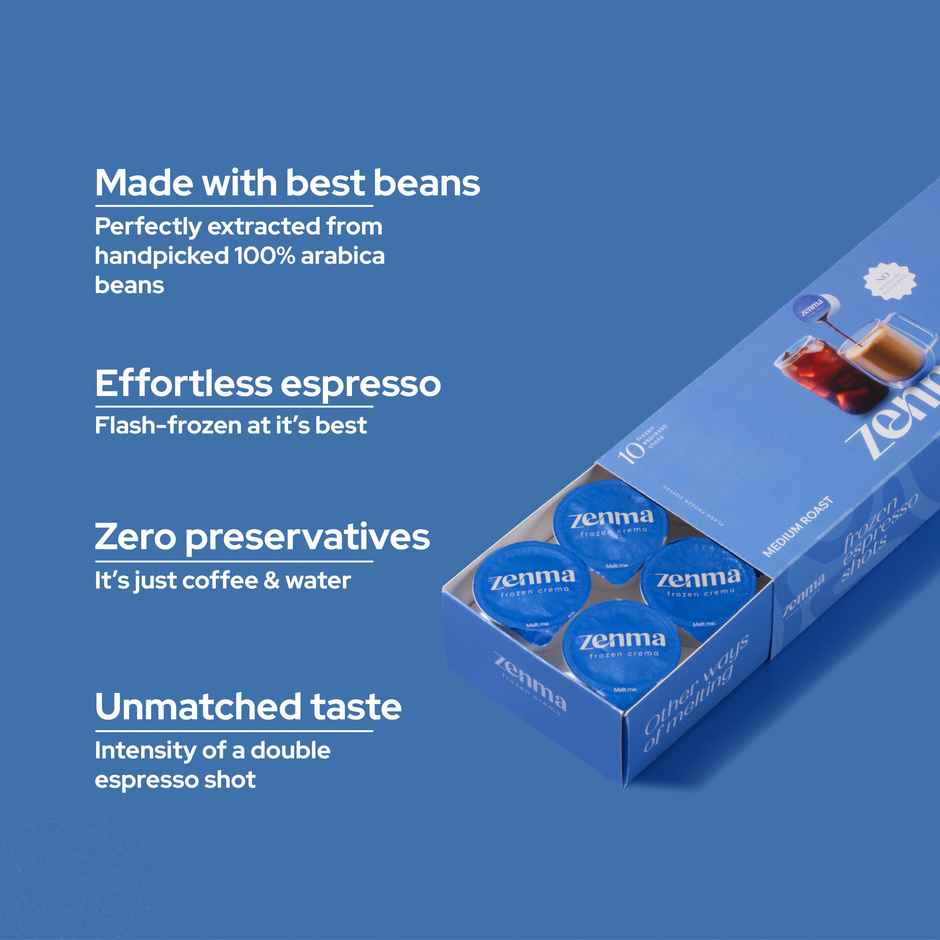 Zenma Coffee Frozen Espresso Shots Medium Roast Coffee Pods