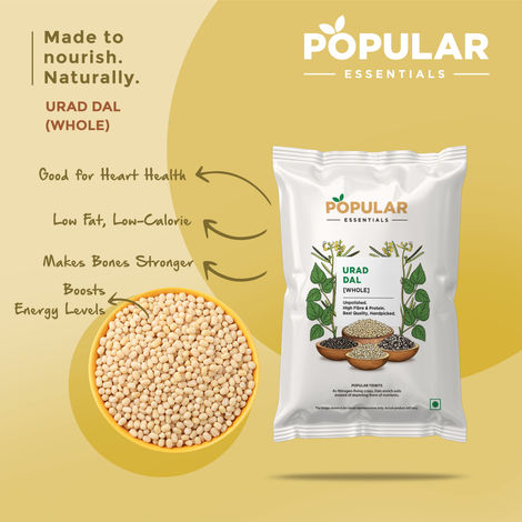 Popular Essentials White Urad Gola | Unpolished