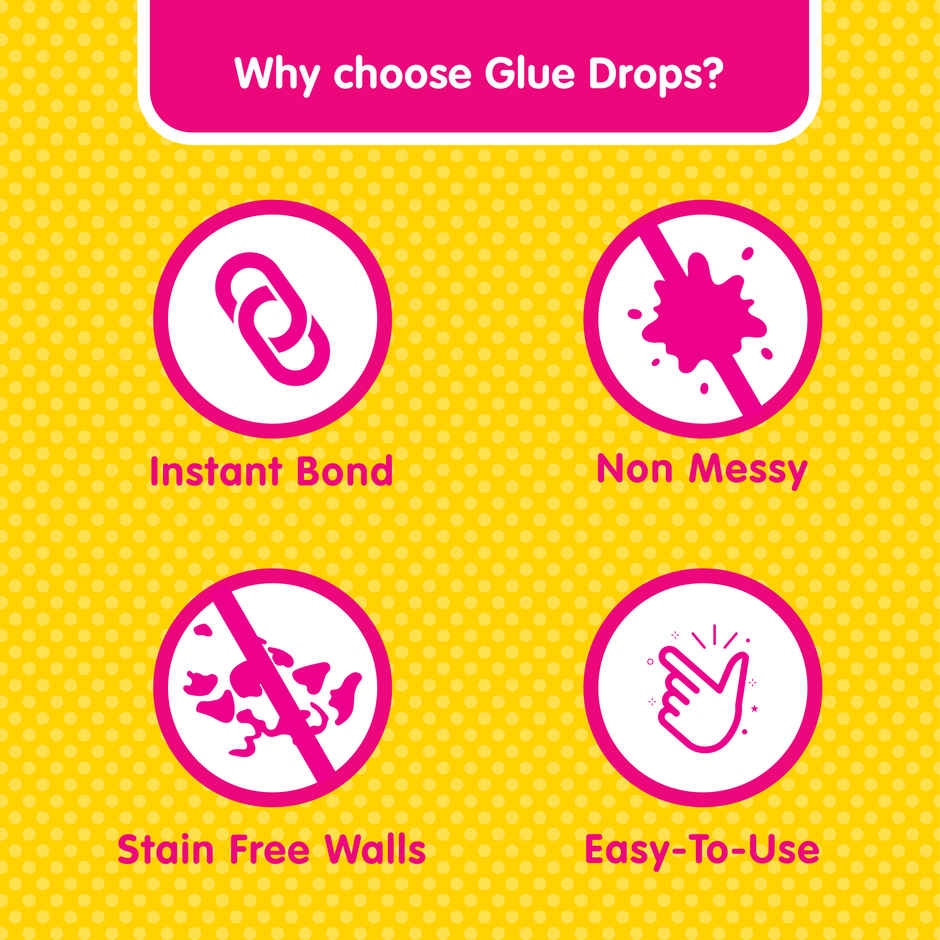 Fevicol Glue Drops For Instant And Non Messy, Easy To Use Just Peel, Apply Stick 3+1 Free 96 Drops Combo