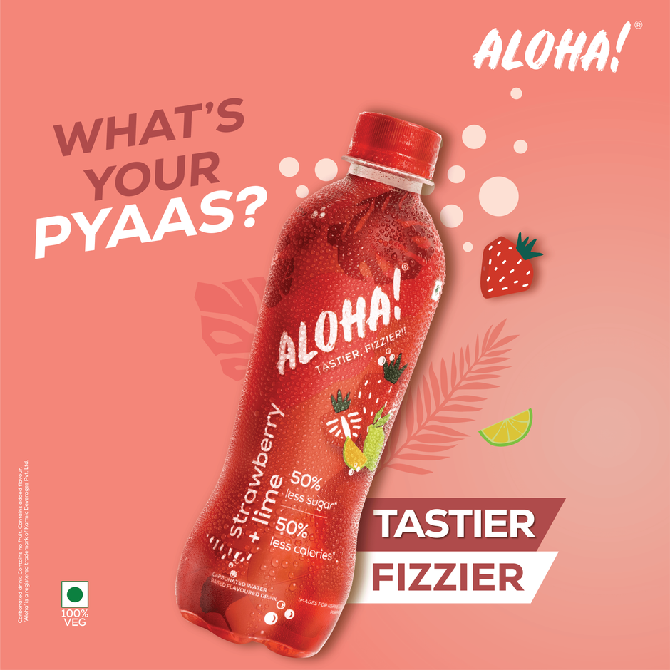 Aloha Strawberry and Lime Flavoured Soft Drink Combo