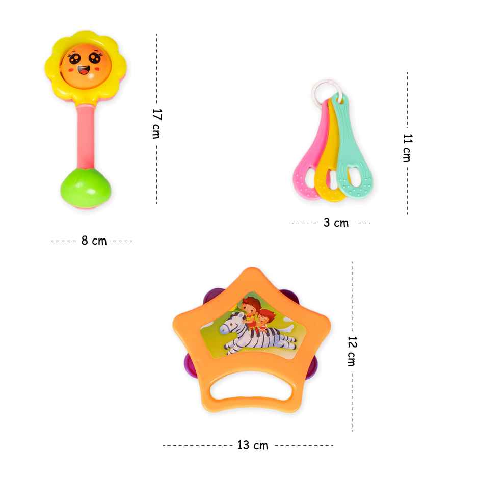 Ratna's Infants Rattle Set | 3 Pcs | Assorted Designs