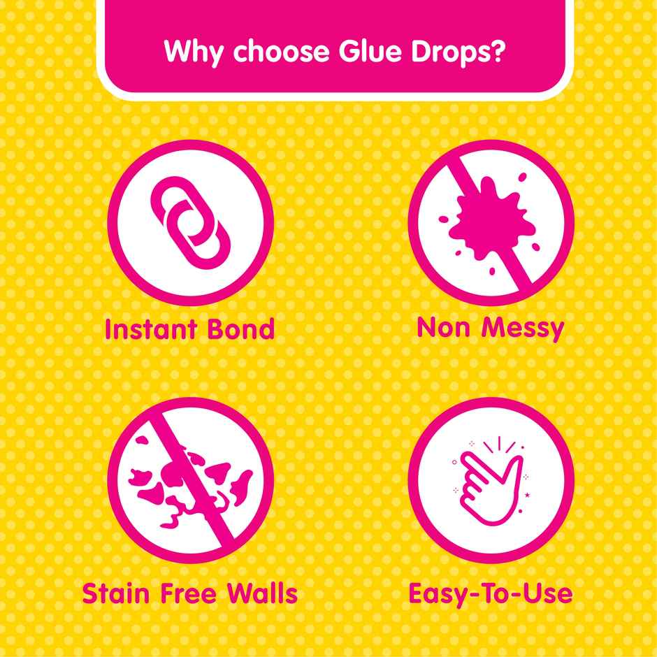 Fevicol Glue Drops For Instant And Non Messy, Easy To Use Just Peel, Apply Stick 3+1 Free 96 Drops Combo