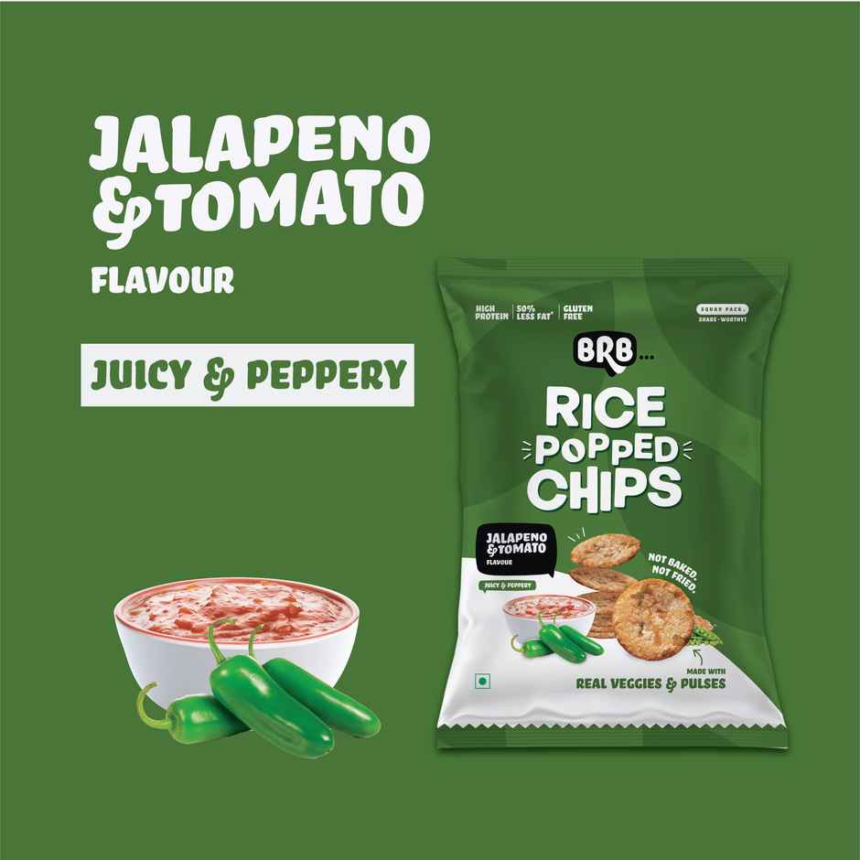 BRB Rice Popped Chips Jalapeno & Tomato Flavour
