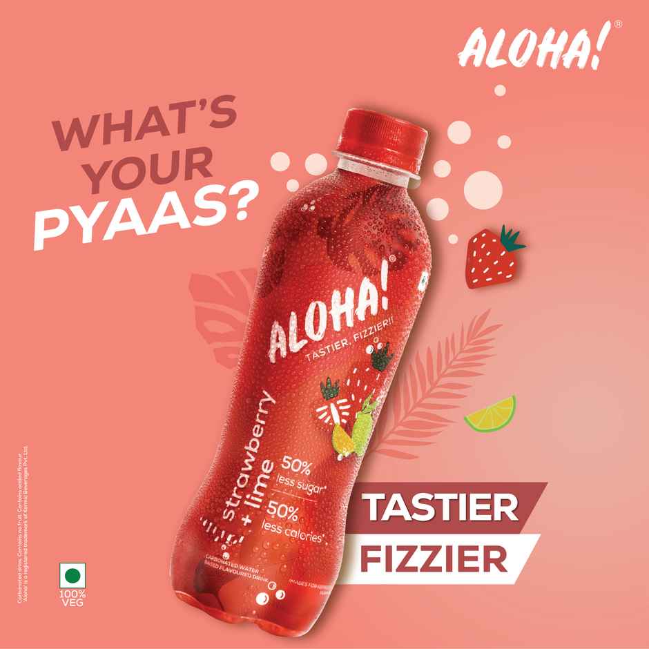 Aloha Strawberry and Lime Flavoured Soft Drink