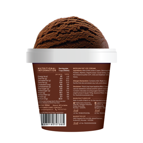 Go Zero Belgian Dark Chocolate Low Calorie Guilt Free Ice Cream Cup