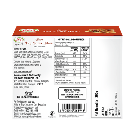 GRB Ghee Dry Fruits Halwa