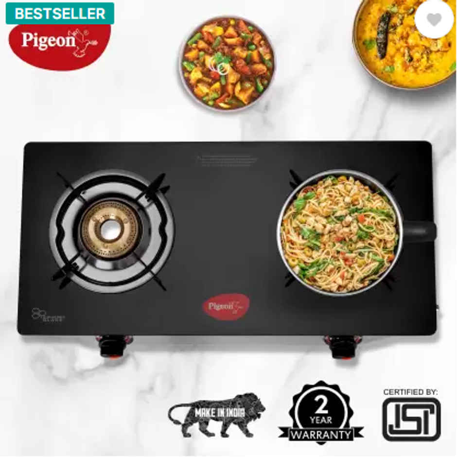 Pigeon Glasstop Special Gas Stove | 2 Burner 