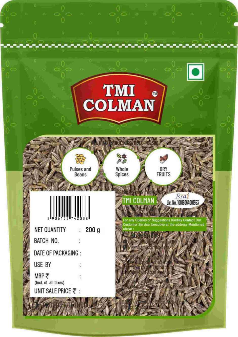 TMI COLMAN Jeera Sabut | Cumin Whole
