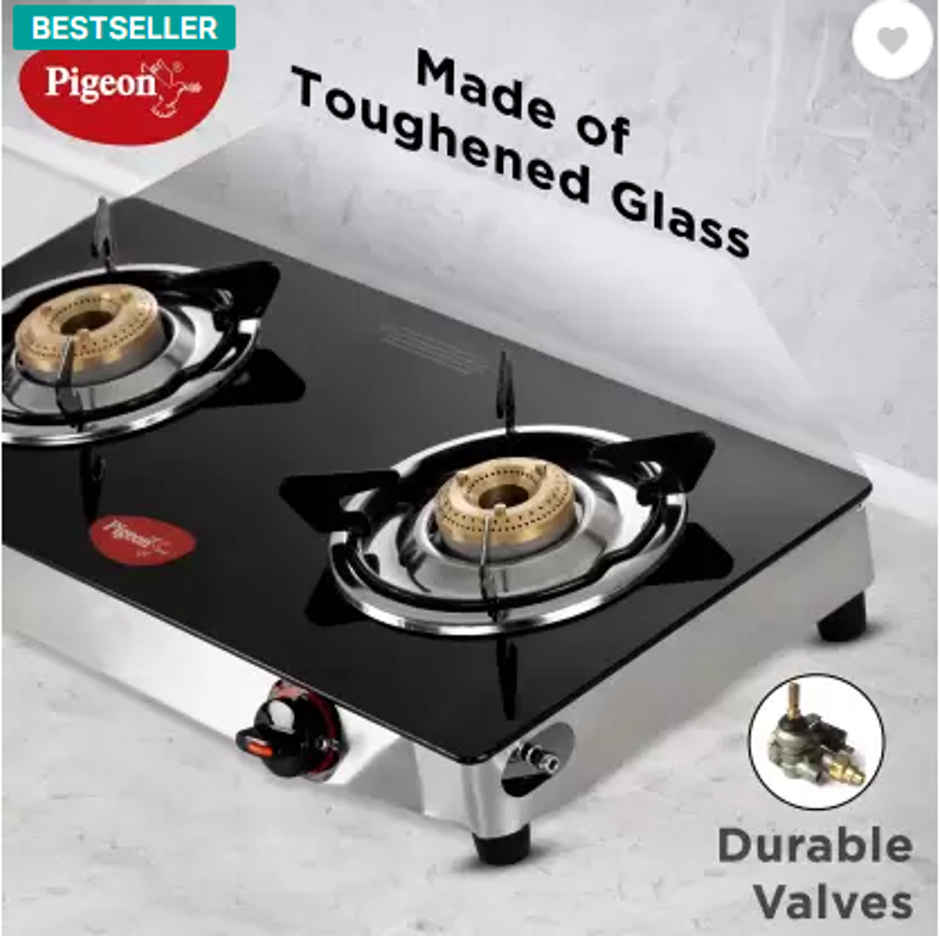 Pigeon Glasstop Special Gas Stove | 2 Burner 