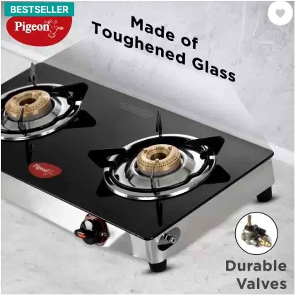 Pigeon Glasstop Special Gas Stove | 2 Burner 