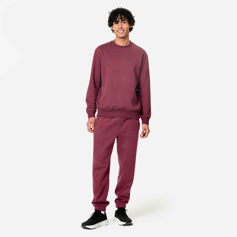 Domyos By Decathlon Men's Warm Round Neck Sweatshirt | Purple - M