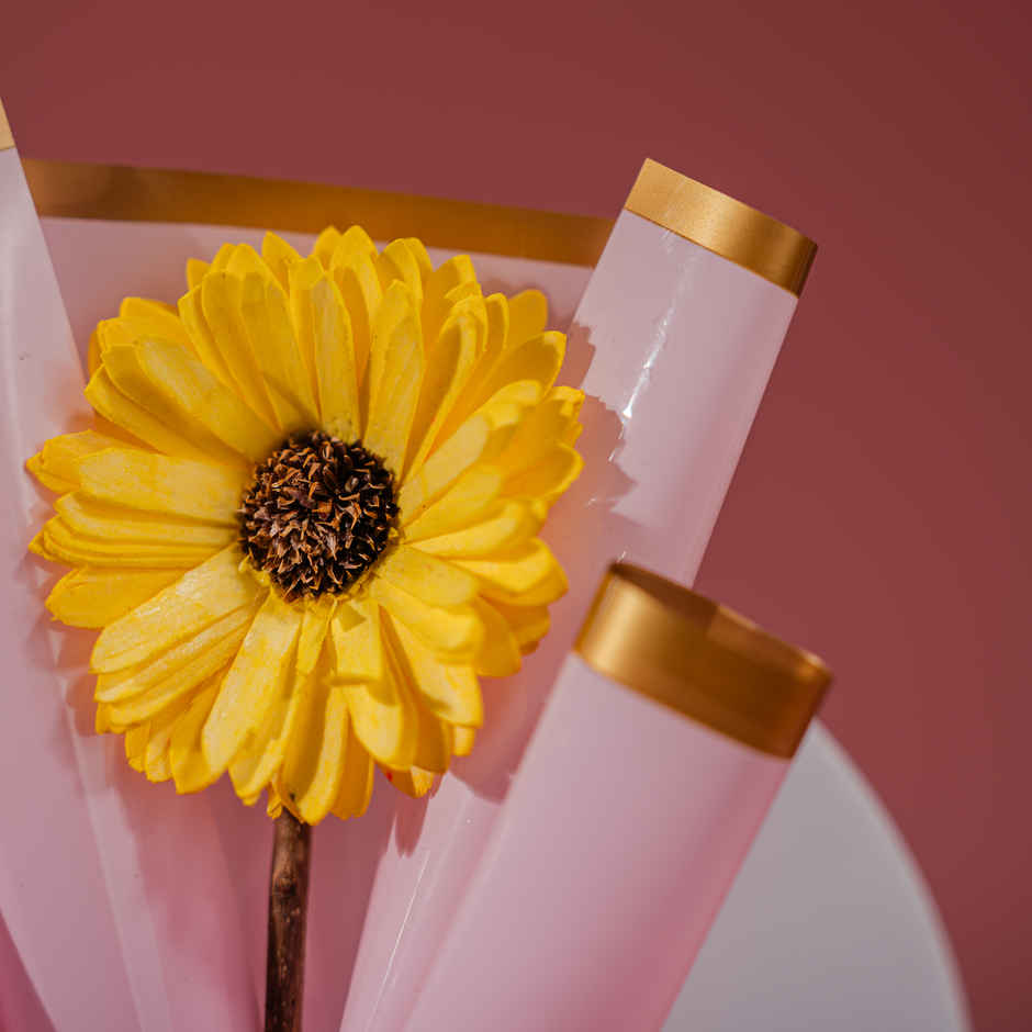 Golden Sunflower Love Dried Flowers Bouquet | Ideal for Gifting | Poshh