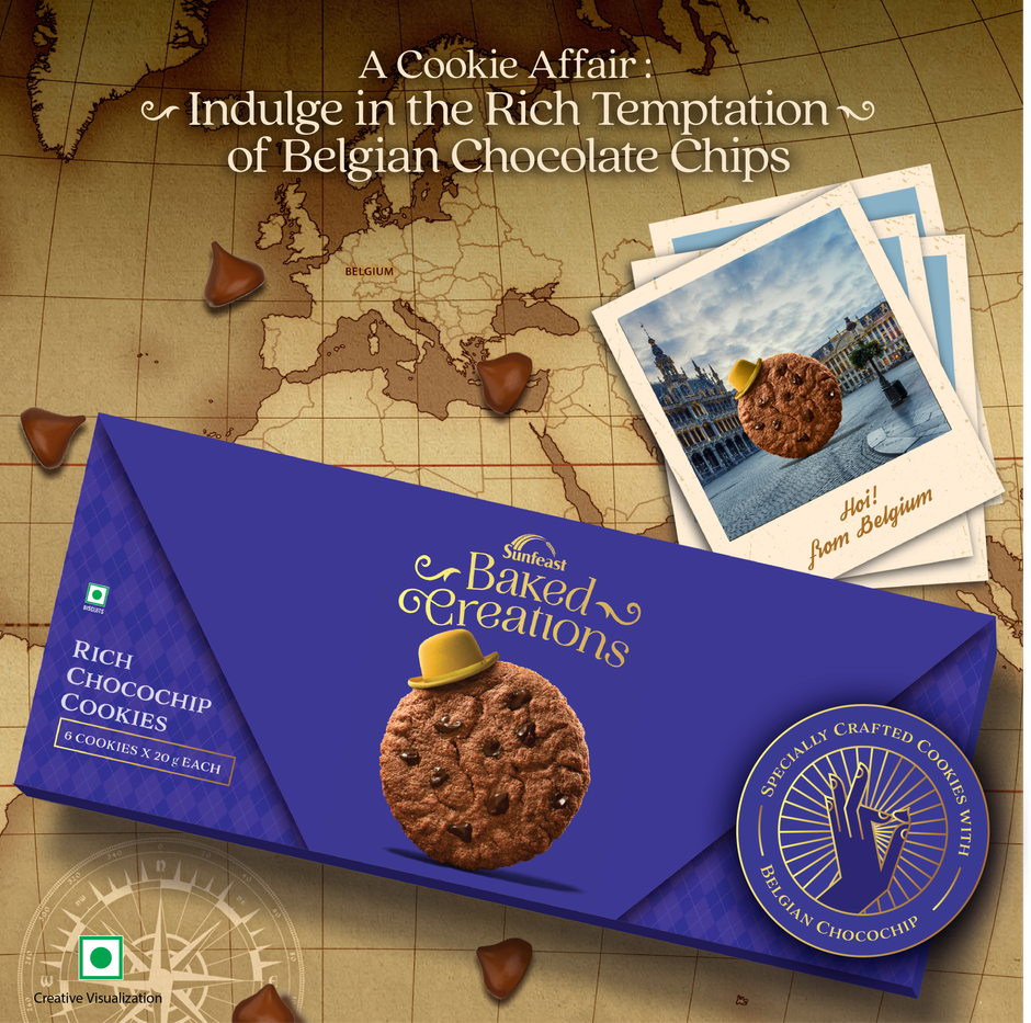 Rich Chocochip Cookies Crafted With Belgian Chocochips By Sunfeast Baked Creations