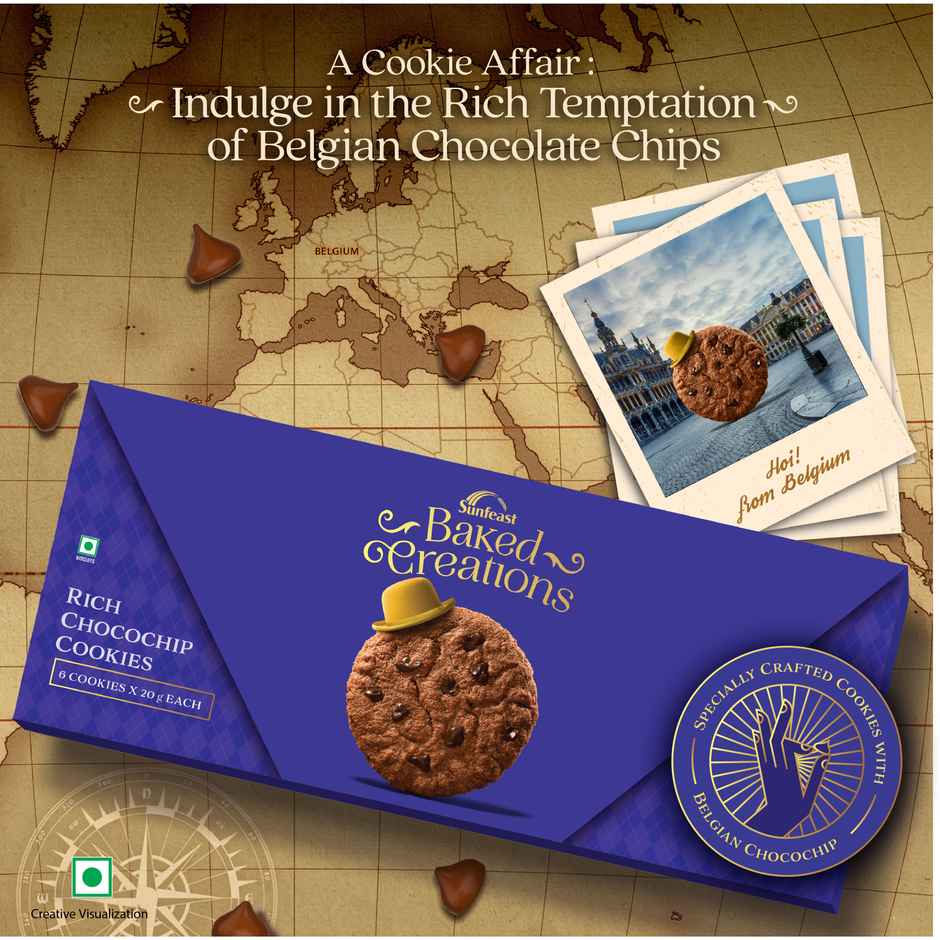 Rich Chocochip Cookies Crafted With Belgian Chocochips By Sunfeast Baked Creations