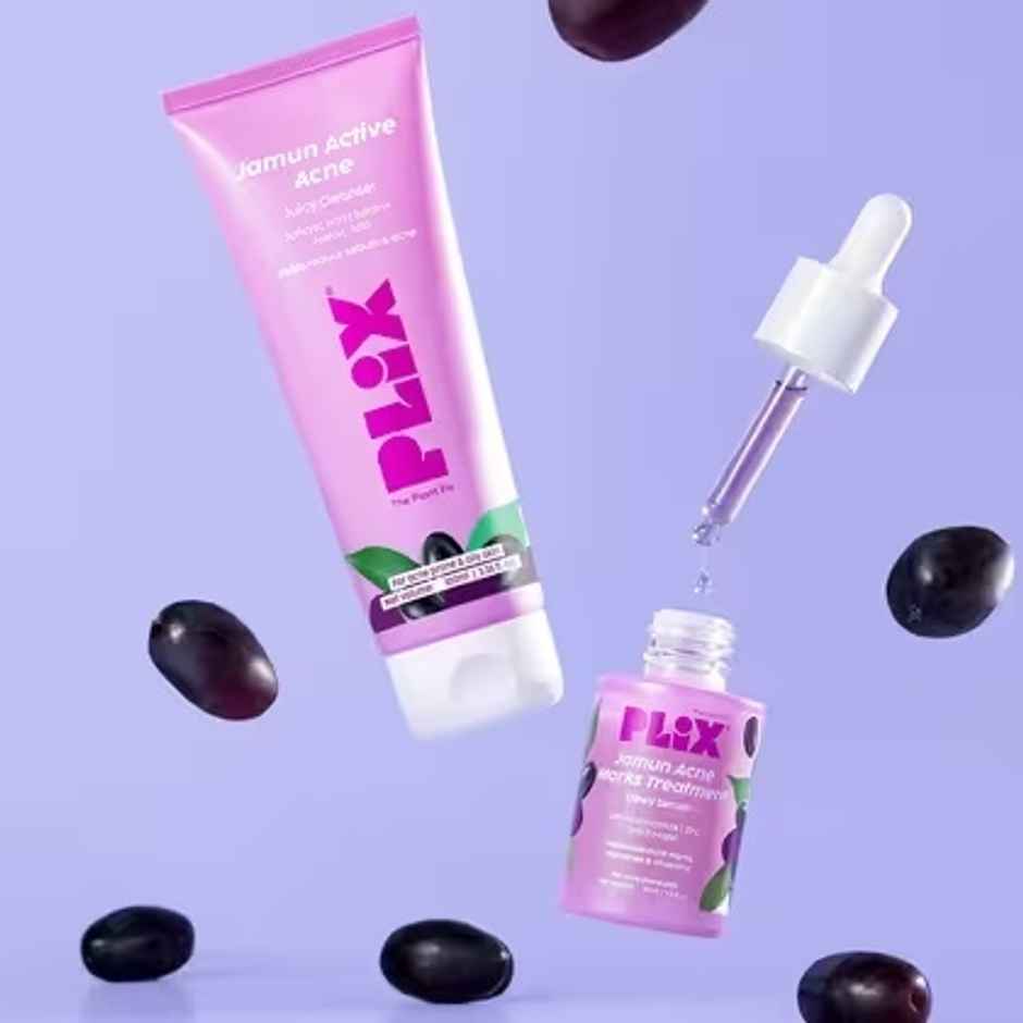 Plix The Plant Fix Jamun Face Wash and Acne Marks Serum Combo For Acne spots & Oil Control
