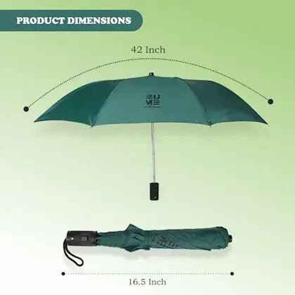 EUME Leatrix Auto-Open Umbrella | Green | 21 inch | 2 Fold