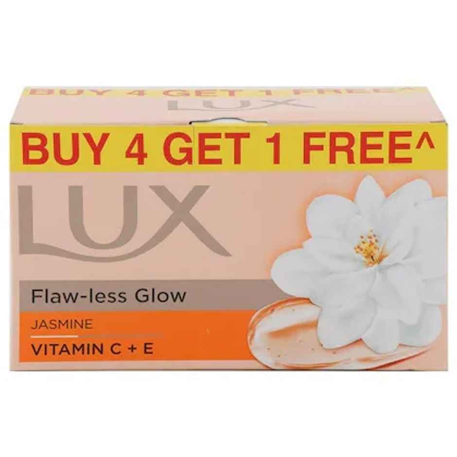 Lux Radiant Glow Bathing Soap infused with Vitamin C & E |For Superior Glow|Buy 4 Get 1 Free