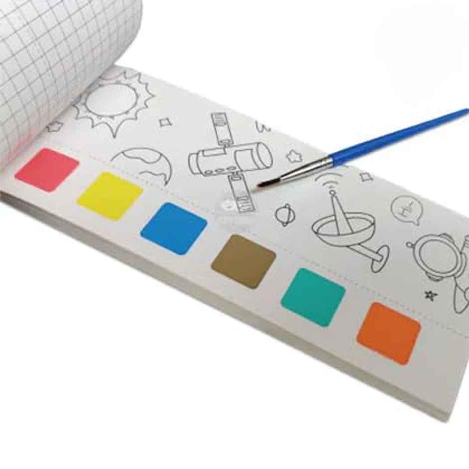 Chrome Pocket Watercolor Painting Book 20 Pages For Kids - Assorted Design & Color