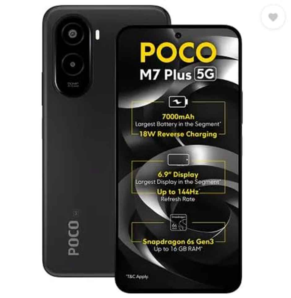 Poco M7 Plus | 4GB RAM | 128GB Storage | Black