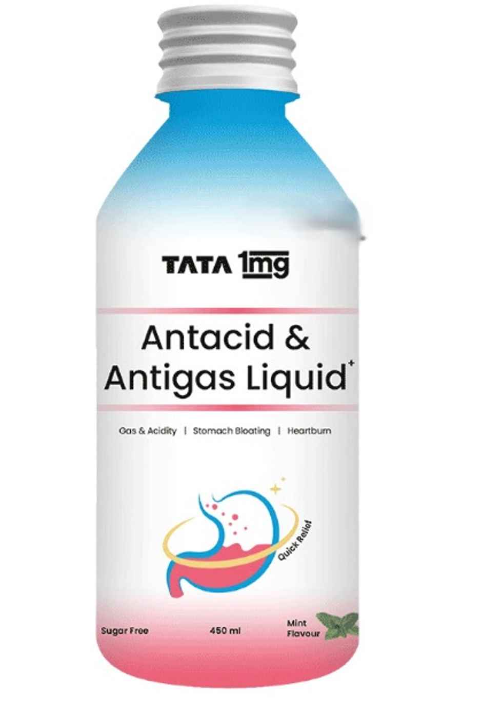 Tata 1mg Antacid and Antigas Mint Flavour Sugar Free Liquid