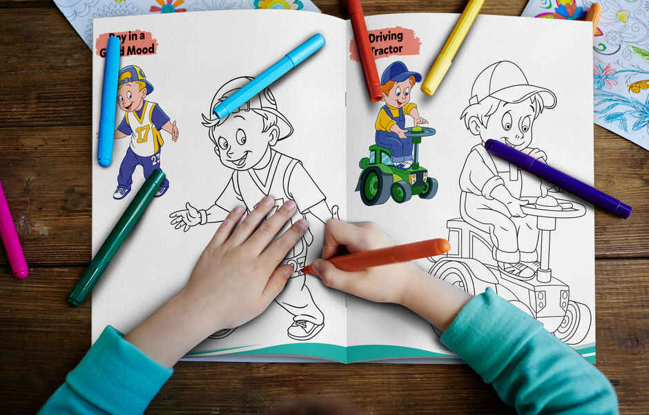 Boys-Creative Copy To Colour | Early Learning Colouring Book | Simple Colouring Book for Preschool