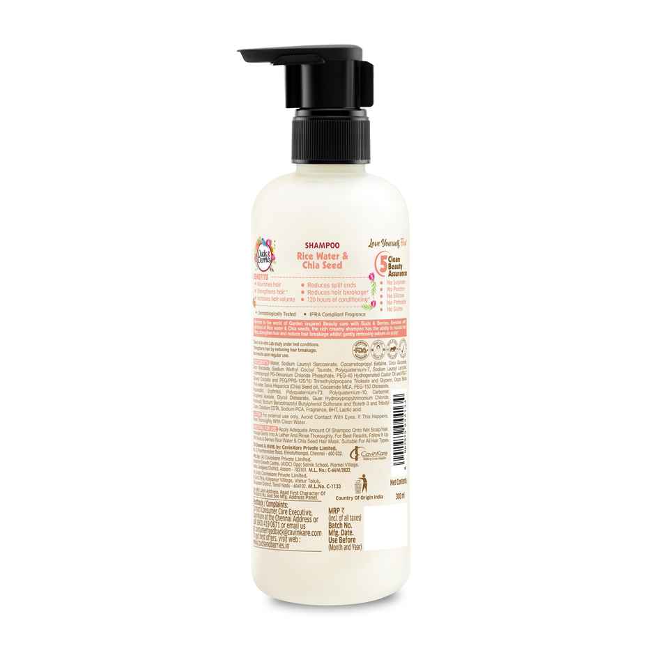 Buds & Berries Rice Water and Chia Seeds Nourishment Shampoo for Helps in Hair Growth