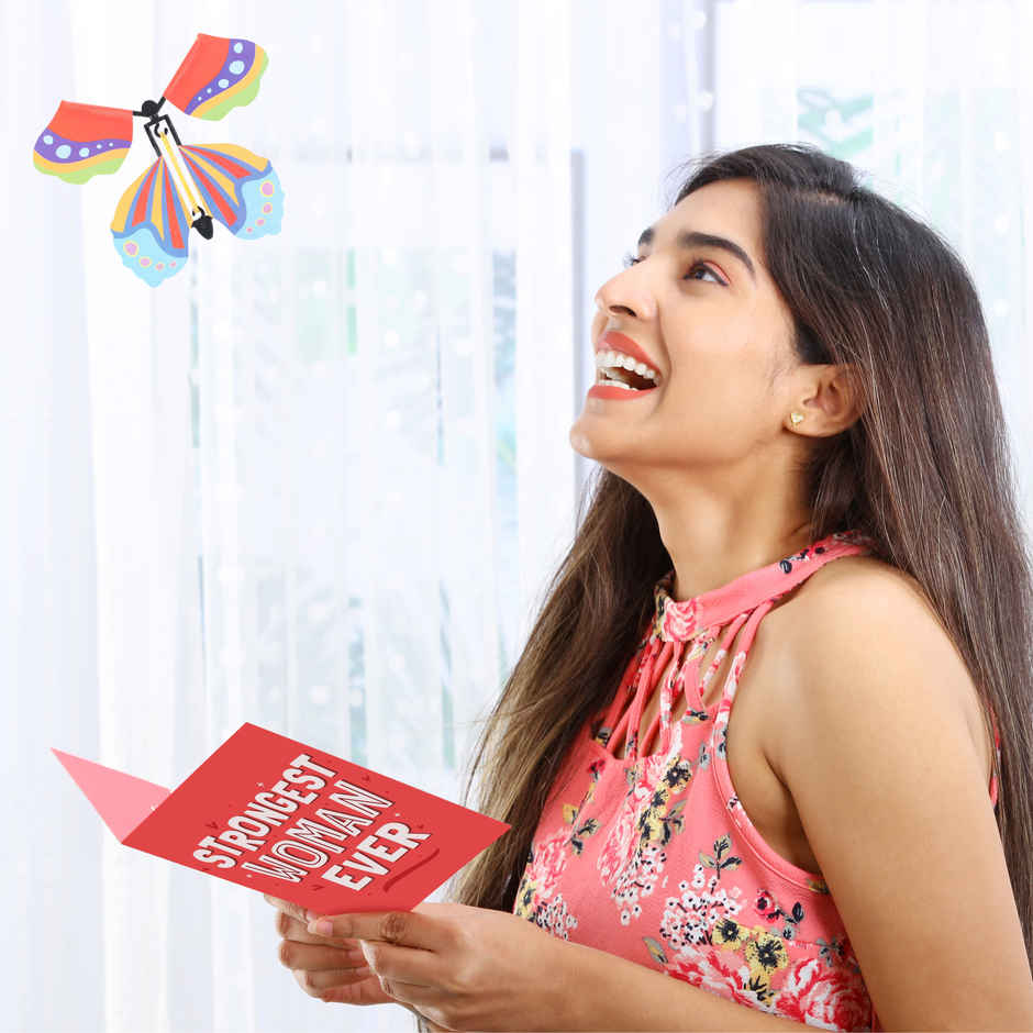 Women's Day Butterfly Card | Unique Card with a Surprise Flying Butterfly Inside | Oye Happy