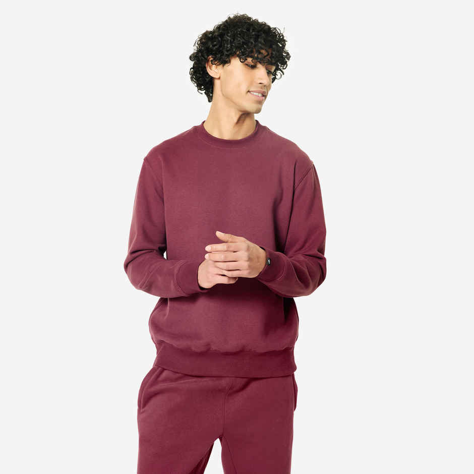 Domyos By Decathlon Men's Warm Round Neck Sweatshirt | Purple - M