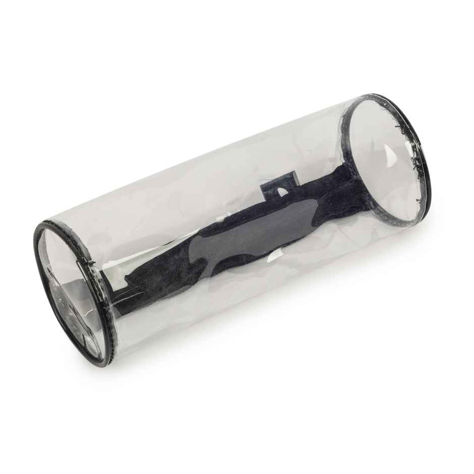 Qips Zip Closure Transperent Pencil Bag | 06015-Qips Black