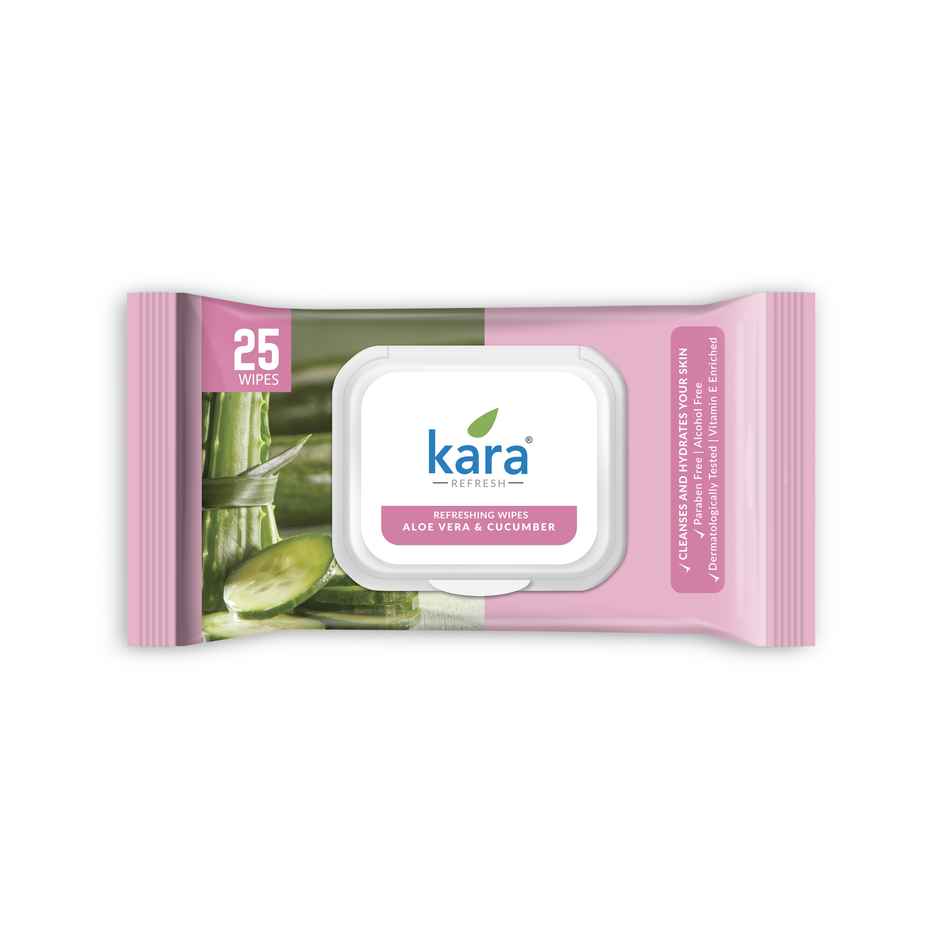 Kara Aloe Vera & Cucumber Wipes |25 Pulls Per Pack