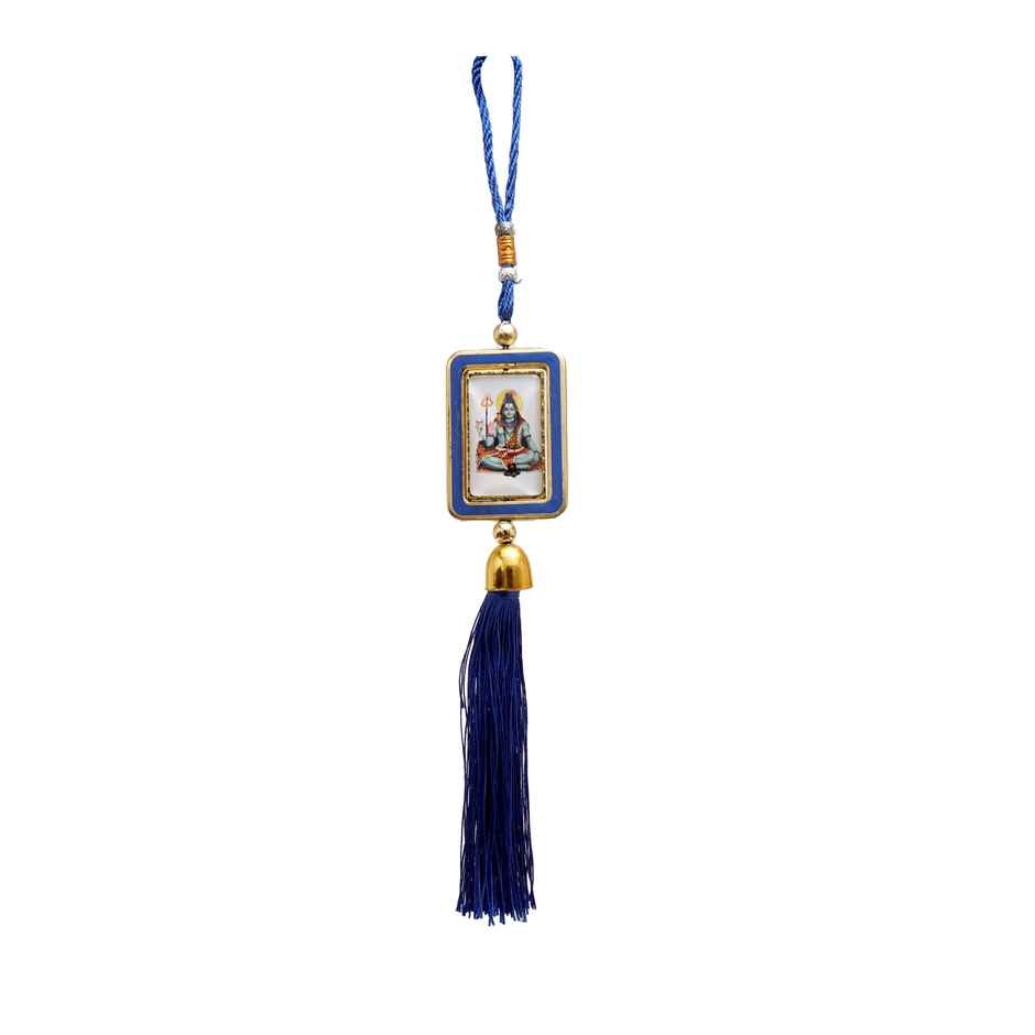 Divine Vibes Square Shape Rotational Side Shiv Ji Car Hanging Decorative