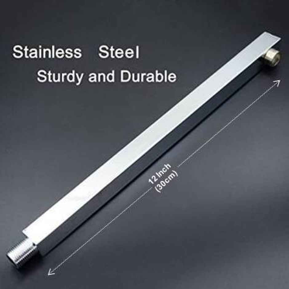 Kamal Rain Shower Stainless Steel Ultra Slim 6 x 6 in With 12 inch Long S.S Arm Shower Head