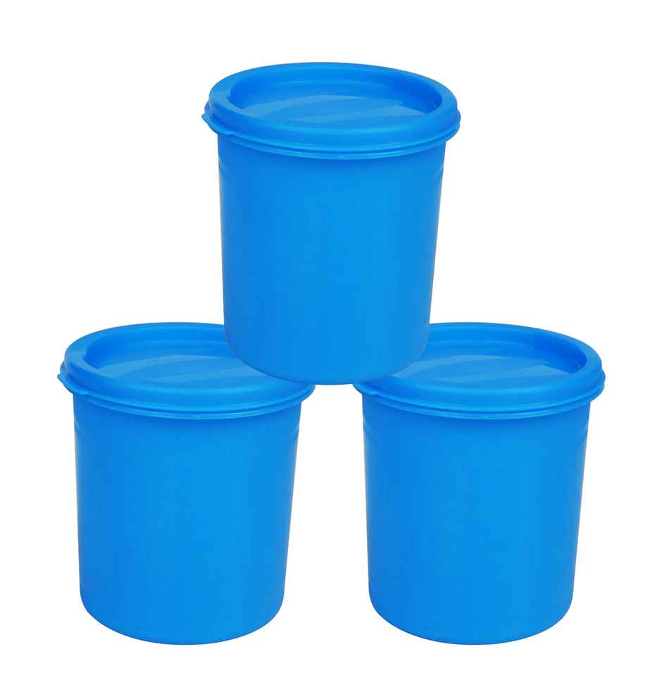 Princeware Store Fresh Tall Container Set of 3 Pieces 250 ml Each- Blue