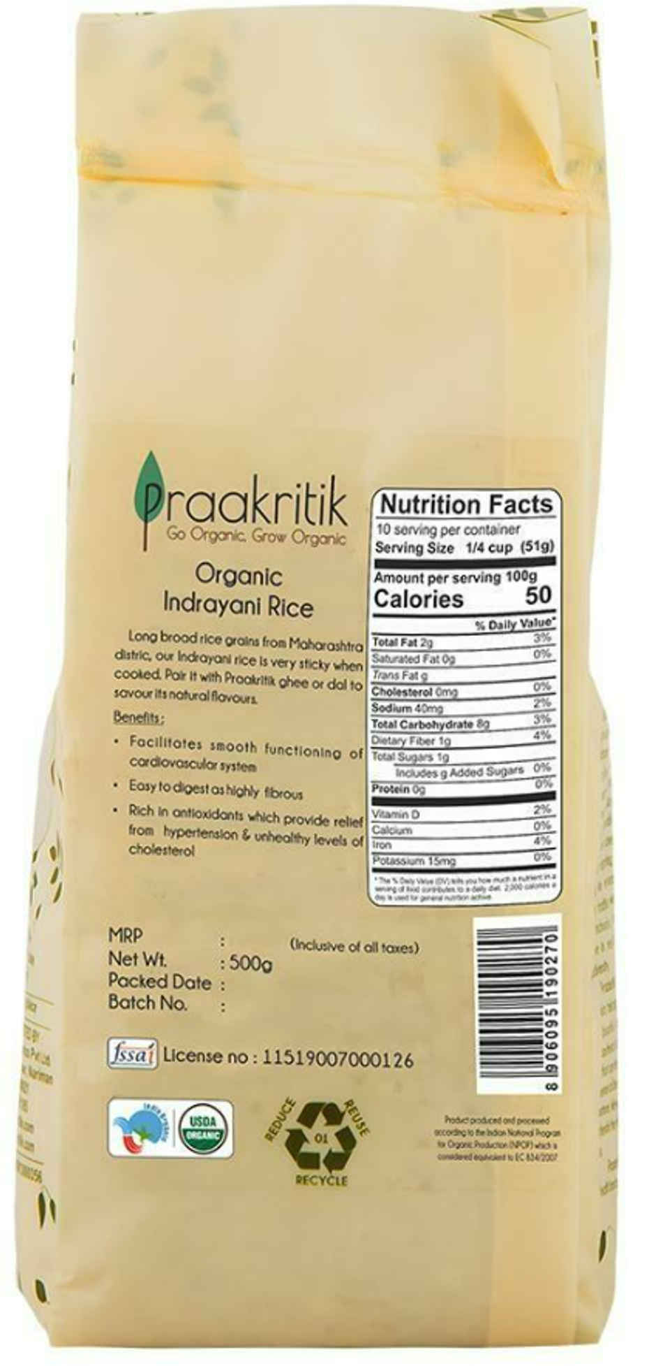 Praakritik Organic Indrayani Rice