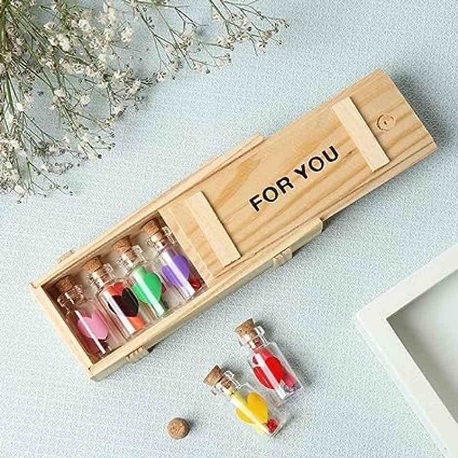 Message Bottles Set in Wooden Gift Box | Perpetual Mart