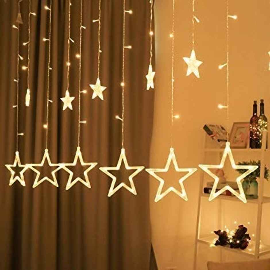 DesiDiya Star LED Curtain Lights - Warm White | Heat Resistant