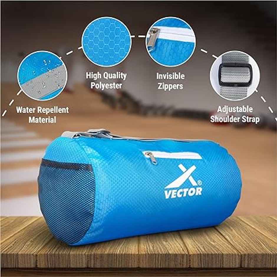 Vector X Unisex Textured Polyester 17 L Gym Bag | Blue - One Size
